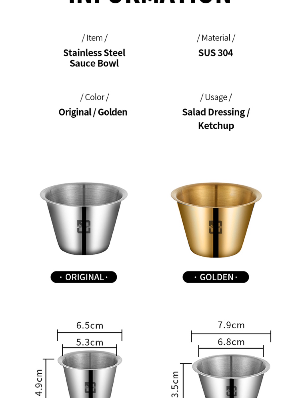 304 Stainless Steel Sauce Bowls