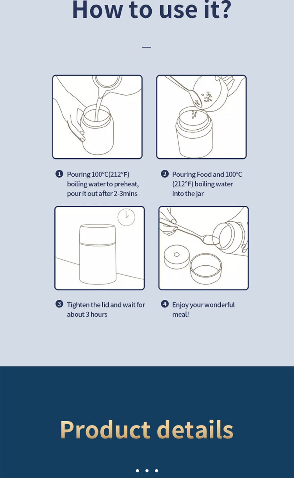304 Stainless Steel Thermal Food Jar