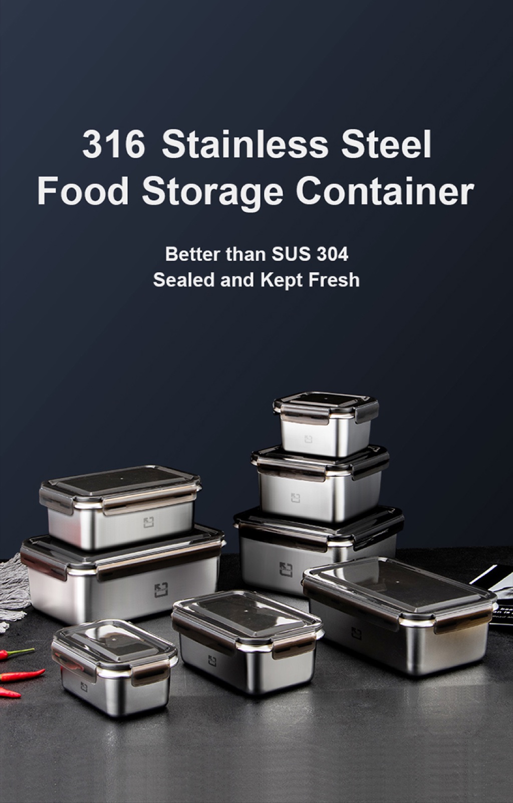 316 Stainless Steel Food Storage Container Collection