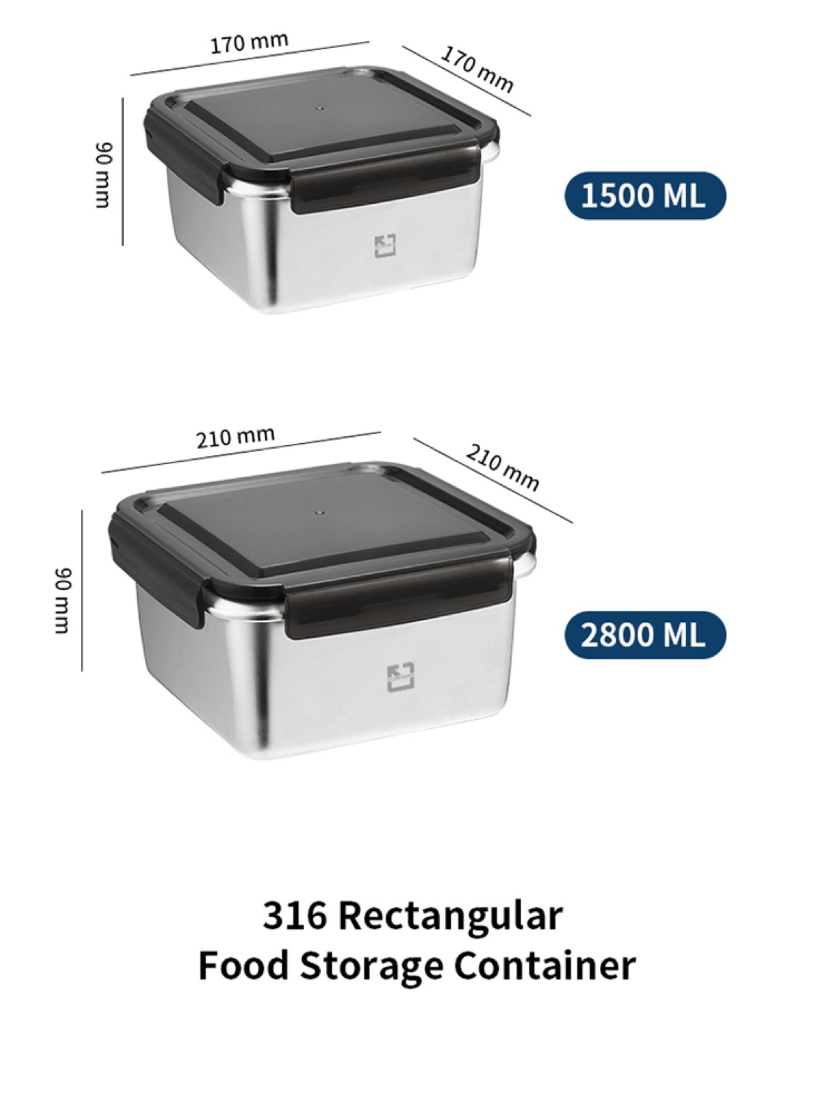 316 Stainless Steel Food Storage Container Collection