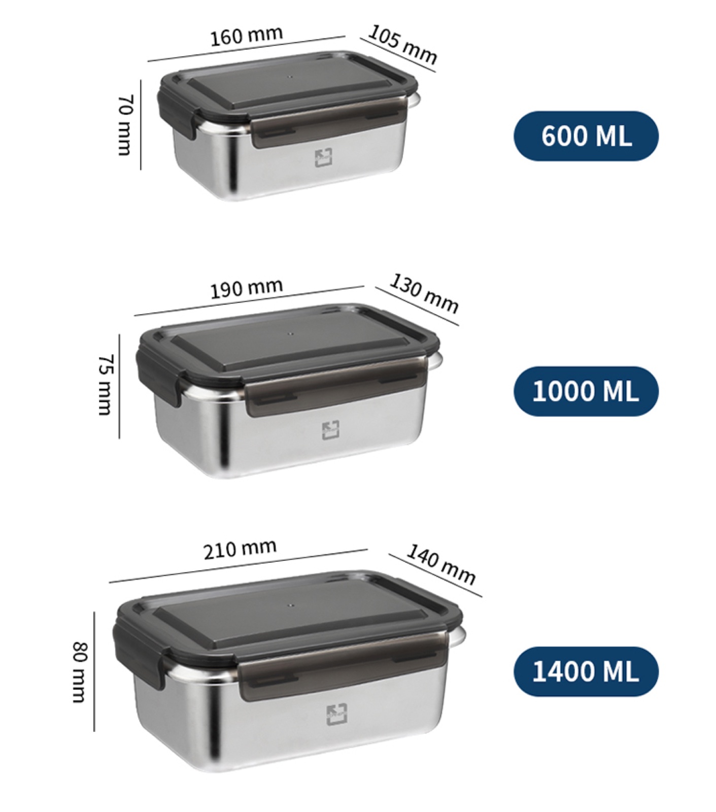 316 Stainless Steel Food Storage Container Collection