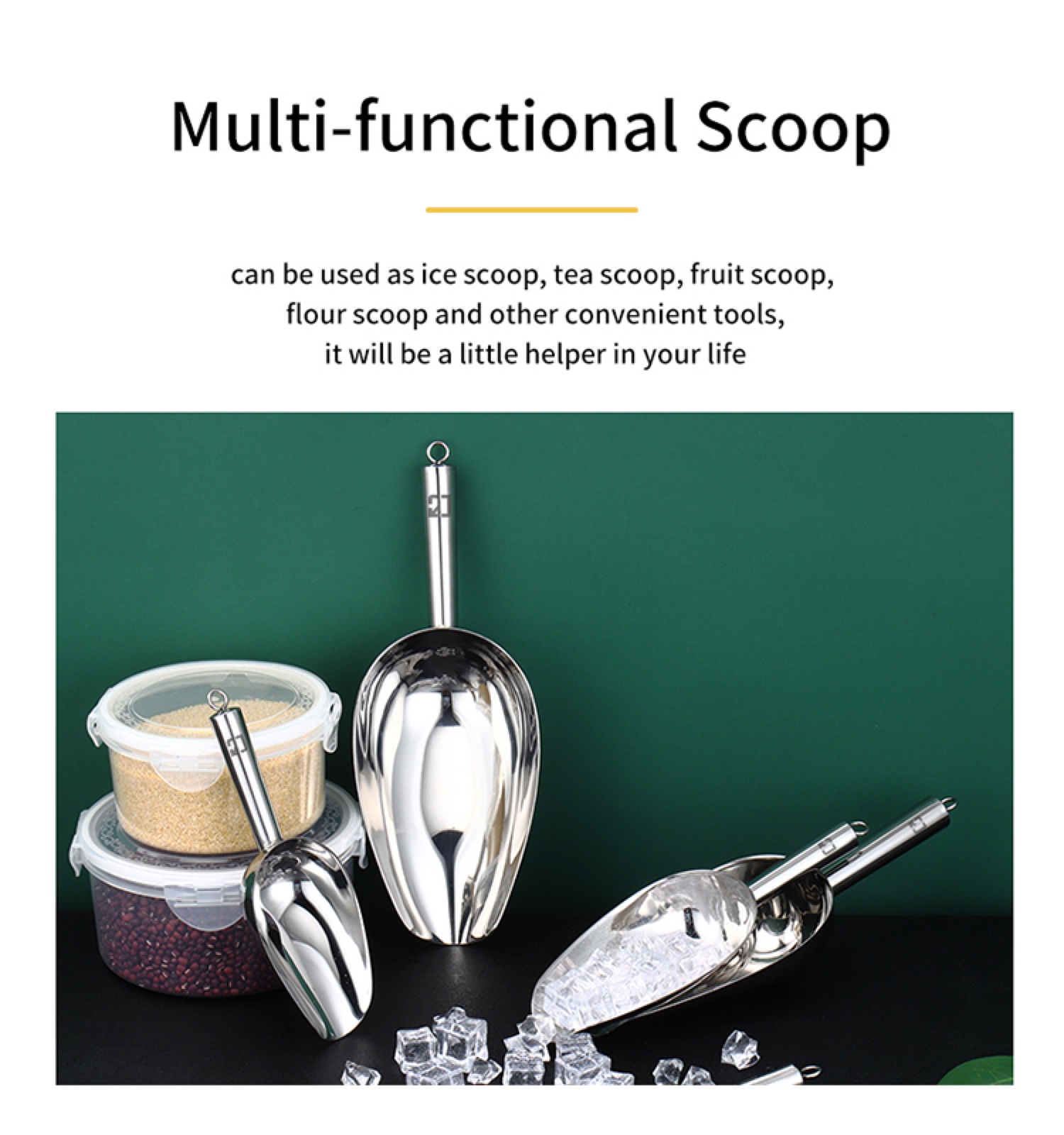 Stainless Steel Ice Scoop