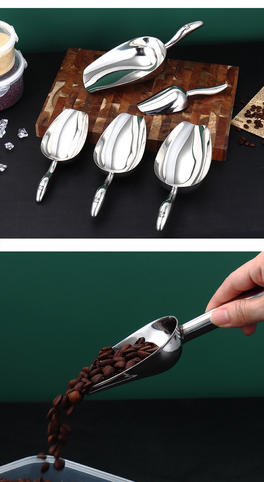 Stainless Steel Ice Scoop