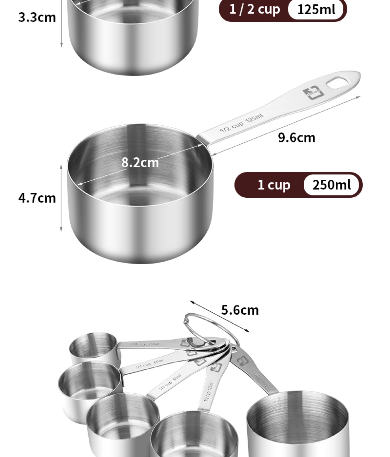 Stainless Steel Measuring Cup Set