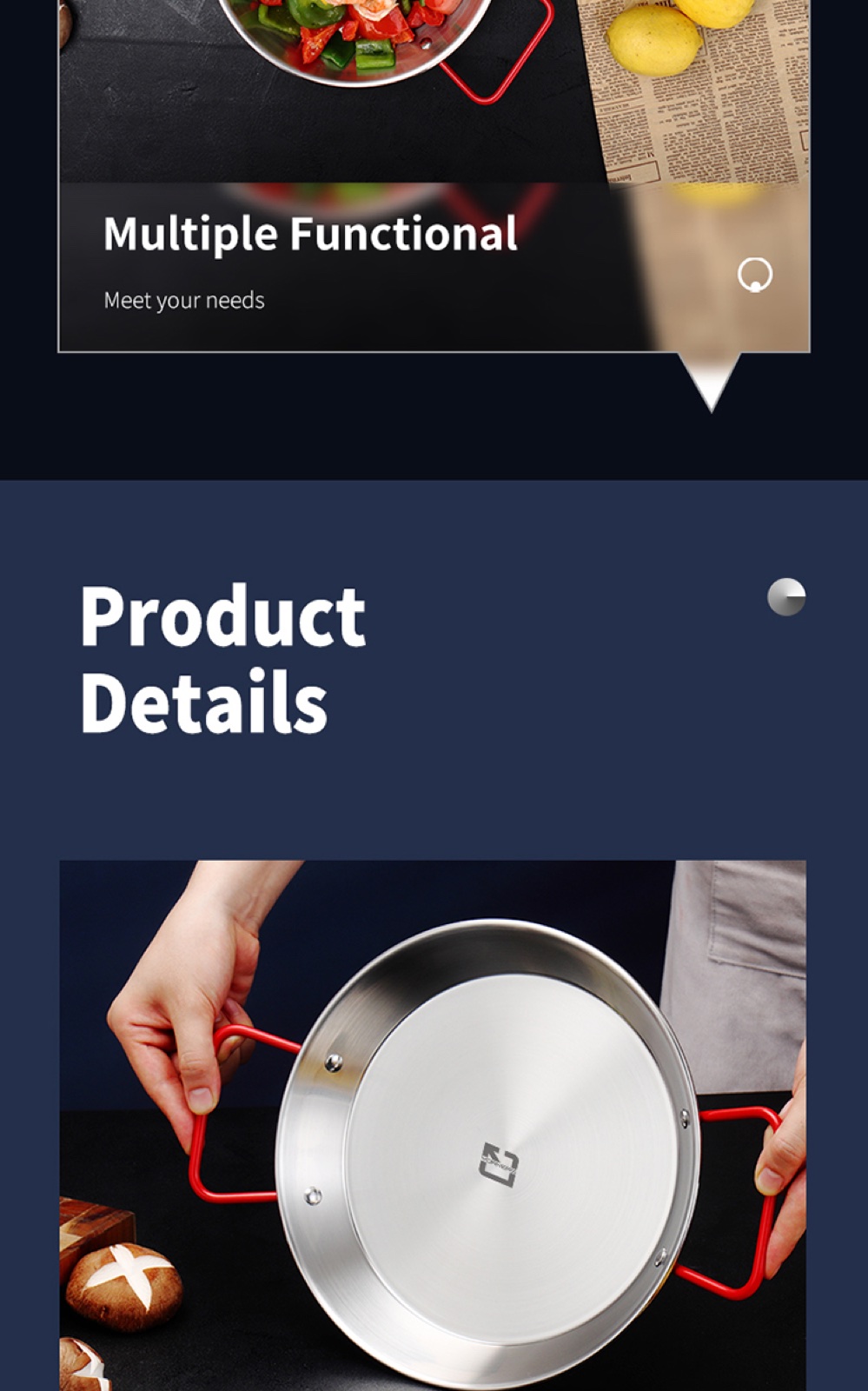 Stainless Steel Seafood Serving Pan