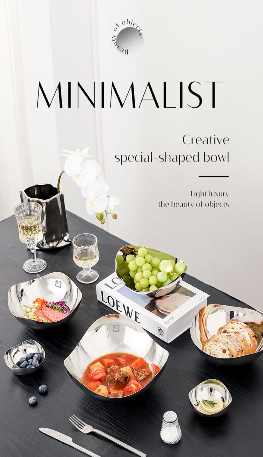 Stainless Steel Special-Shaped Bowl - Mirror Polish