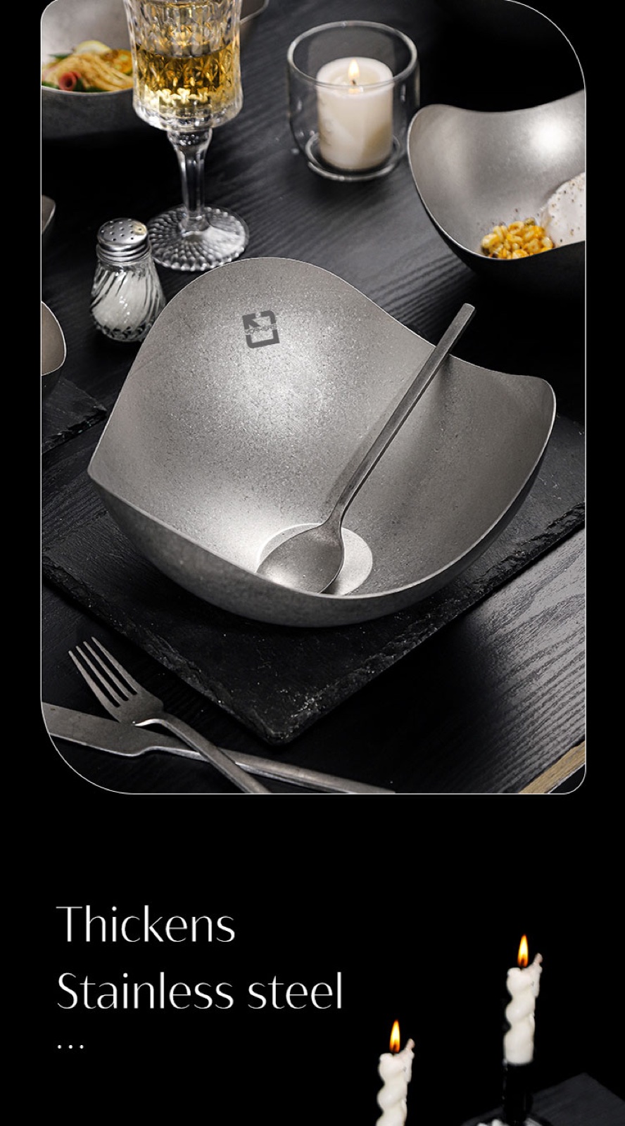 Stainless Steel Special-Shaped Bowl - Snowflake Finish