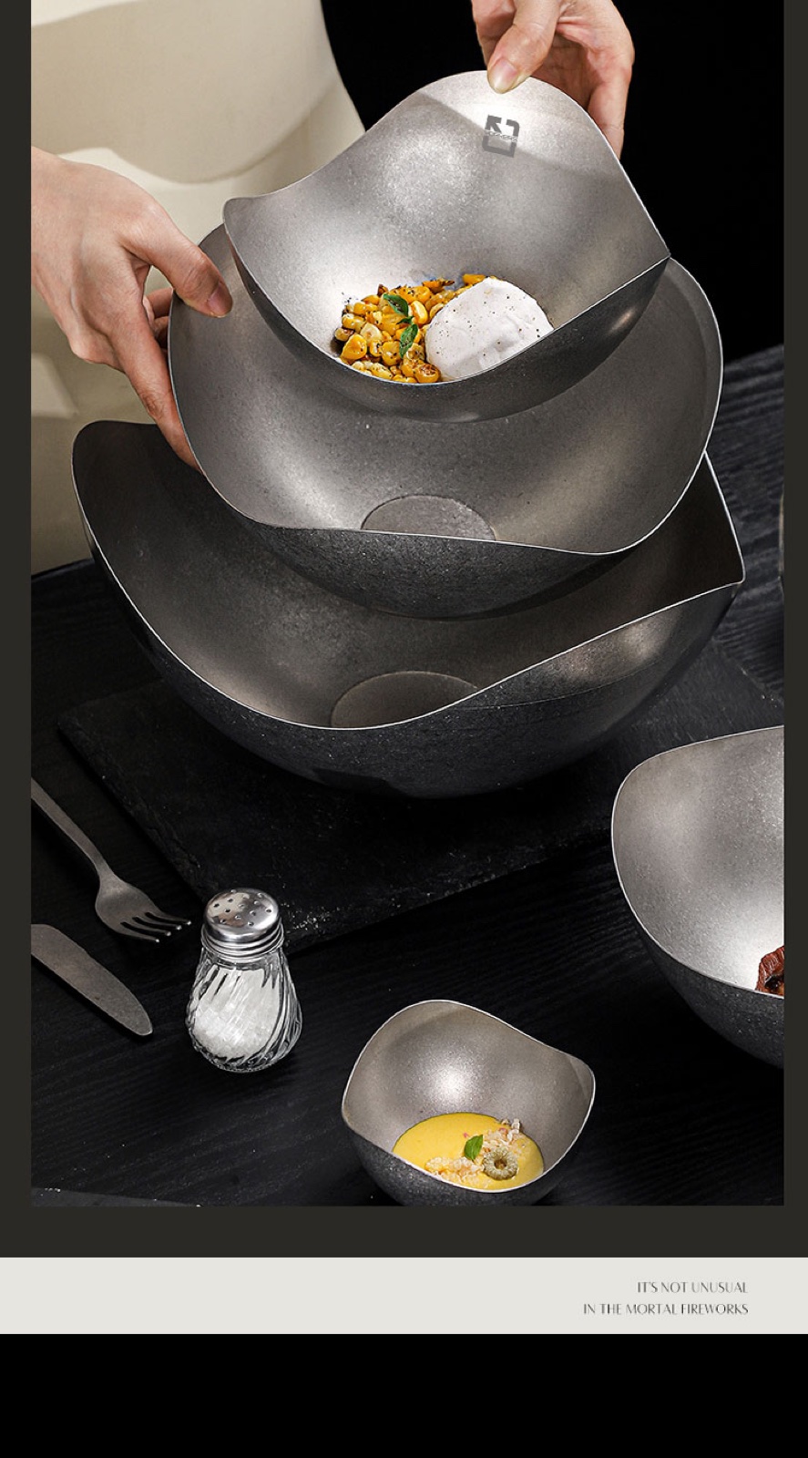Stainless Steel Special-Shaped Bowl - Snowflake Finish