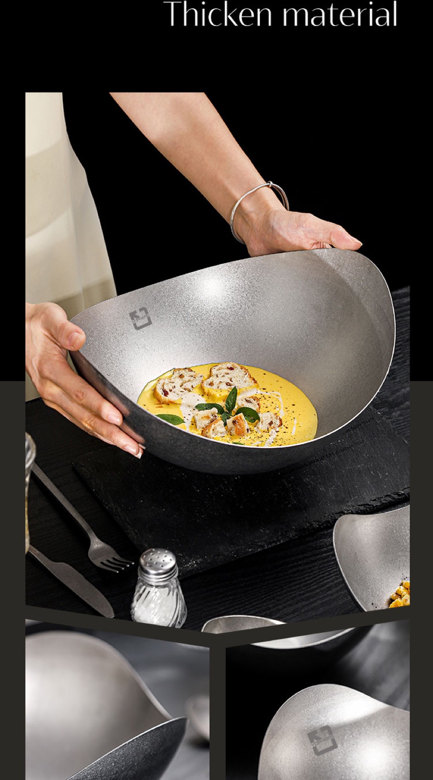 Stainless Steel Special-Shaped Bowl - Snowflake Finish