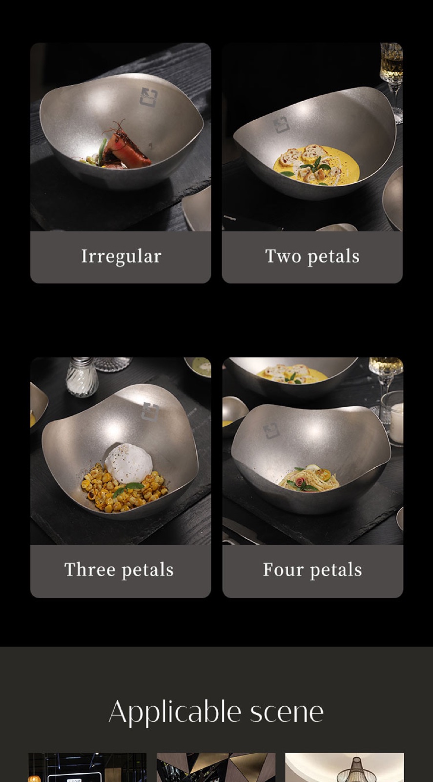 Stainless Steel Special-Shaped Bowl - Snowflake Finish