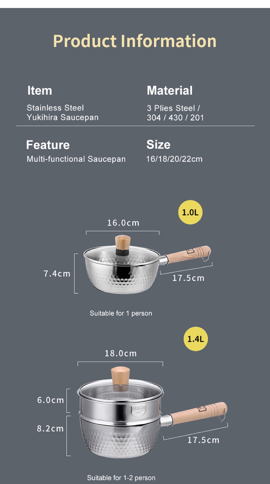 Stainless Steel Yukihira Saucepan